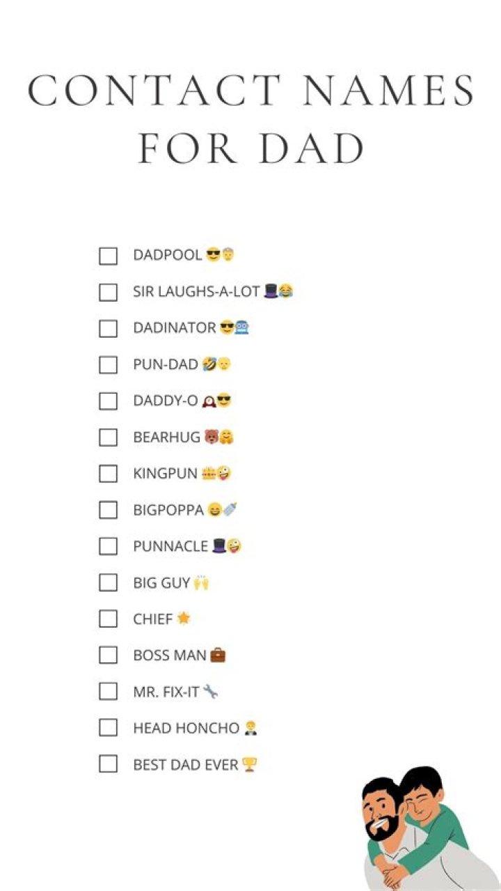 Discover Irresistible Funny Dad Contact Names