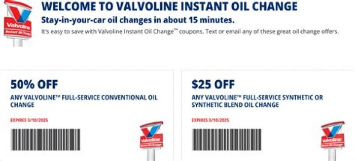 Valvoline Coupons & Deals May 2025: Save Up to $25 Off!